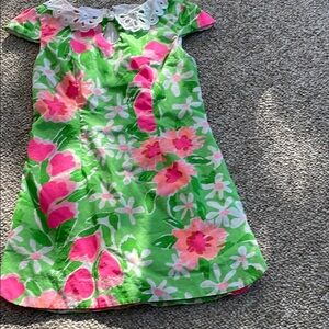 Lily Pultizer Floral Green and Pink Kids Dress. Size 10 Girls.
